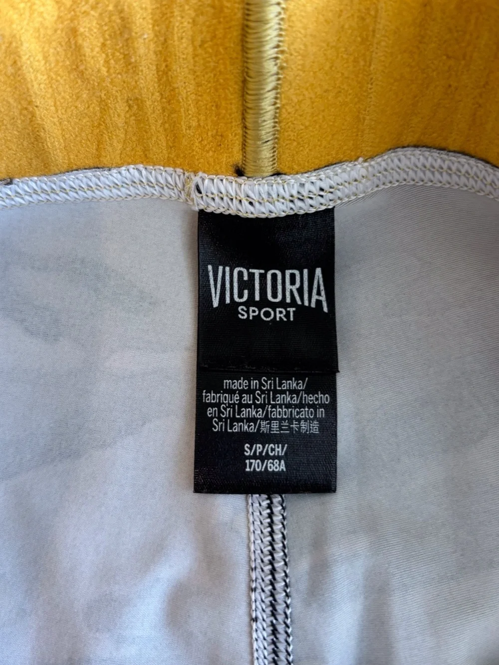 Victoria's Secret Camo Leggings & Sports Bra Set with Yellow Waistband